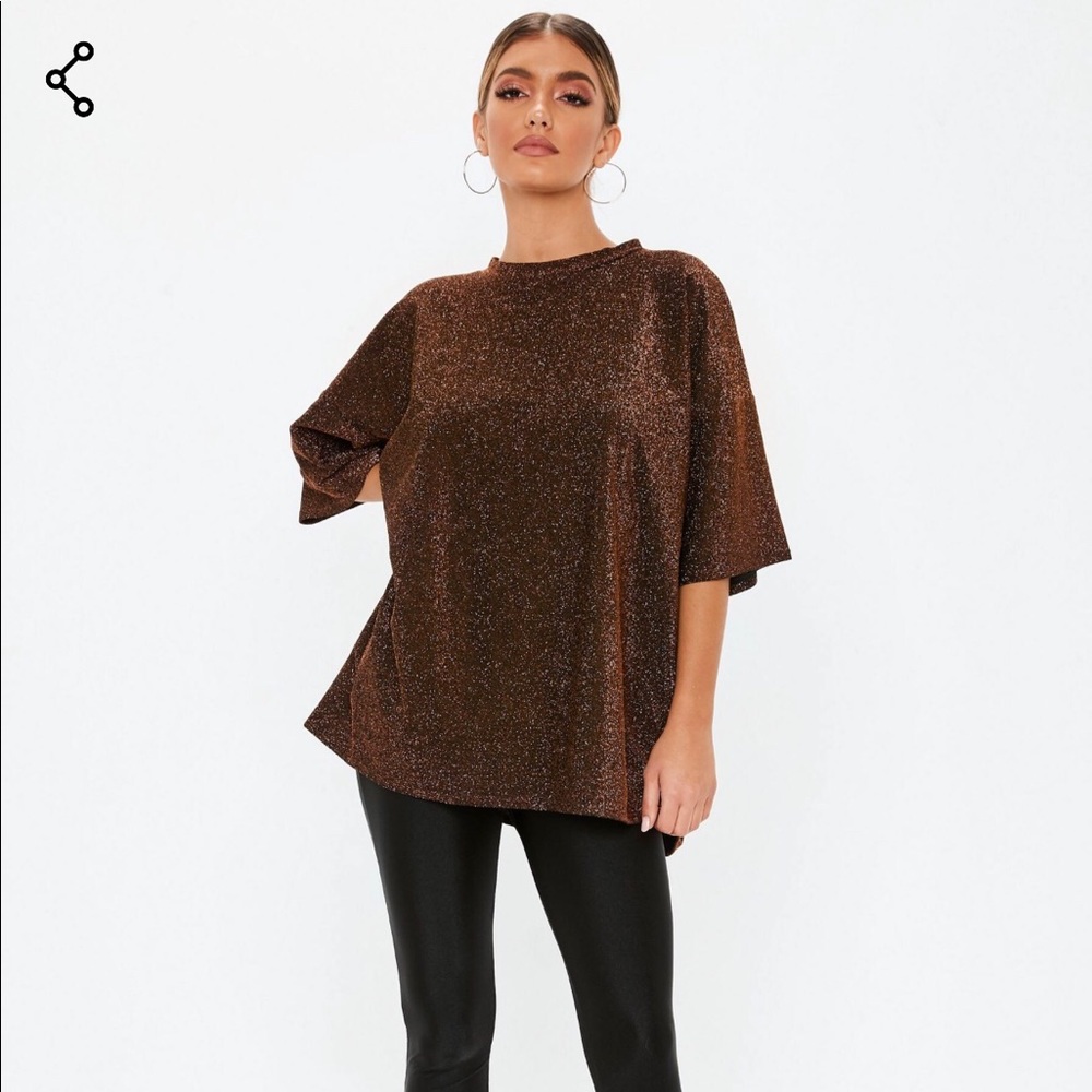Oversized Missguided shimmery tee